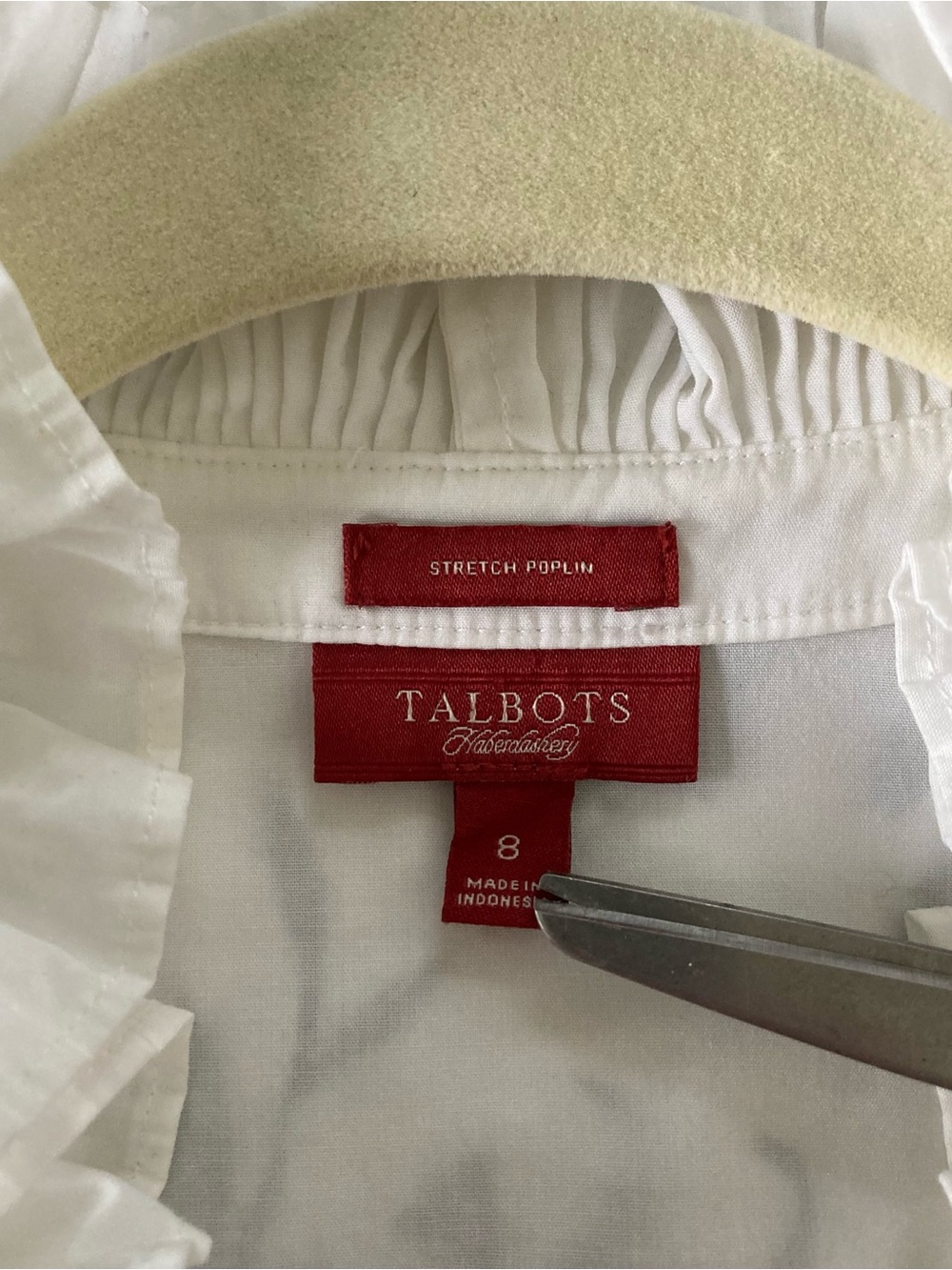 Talbots White Ruffled Front Button-Down Blouse - Picture 10 of 11